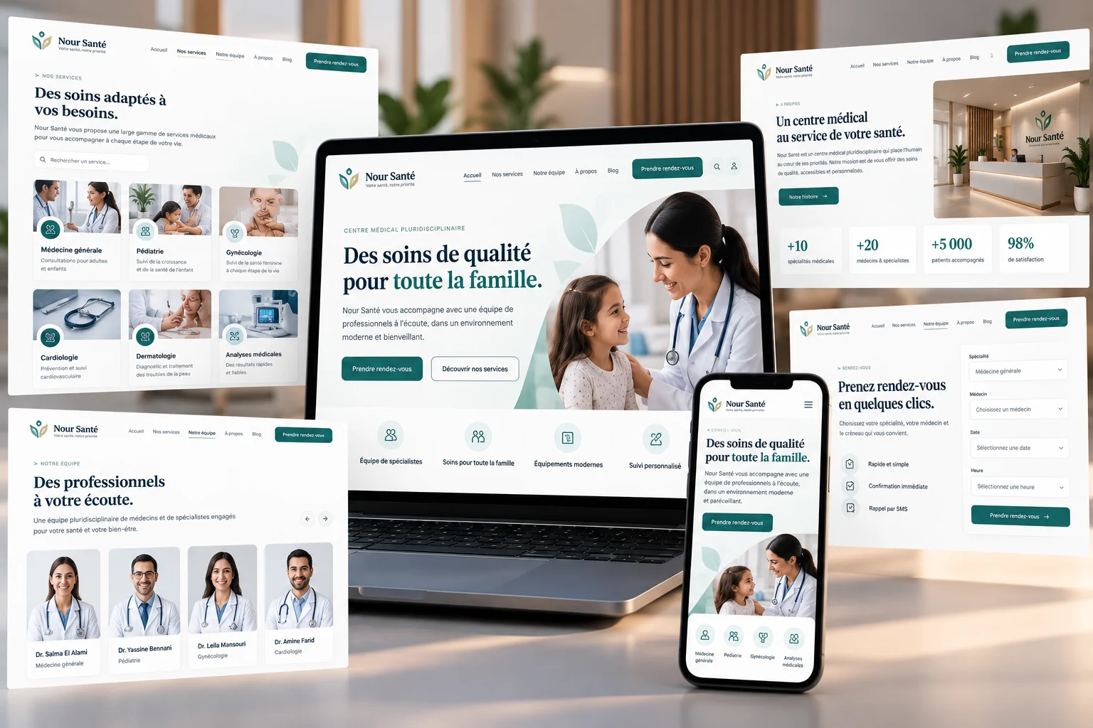 Site web médical Nour Santé Création du site web médical Nour Santé au Maroc